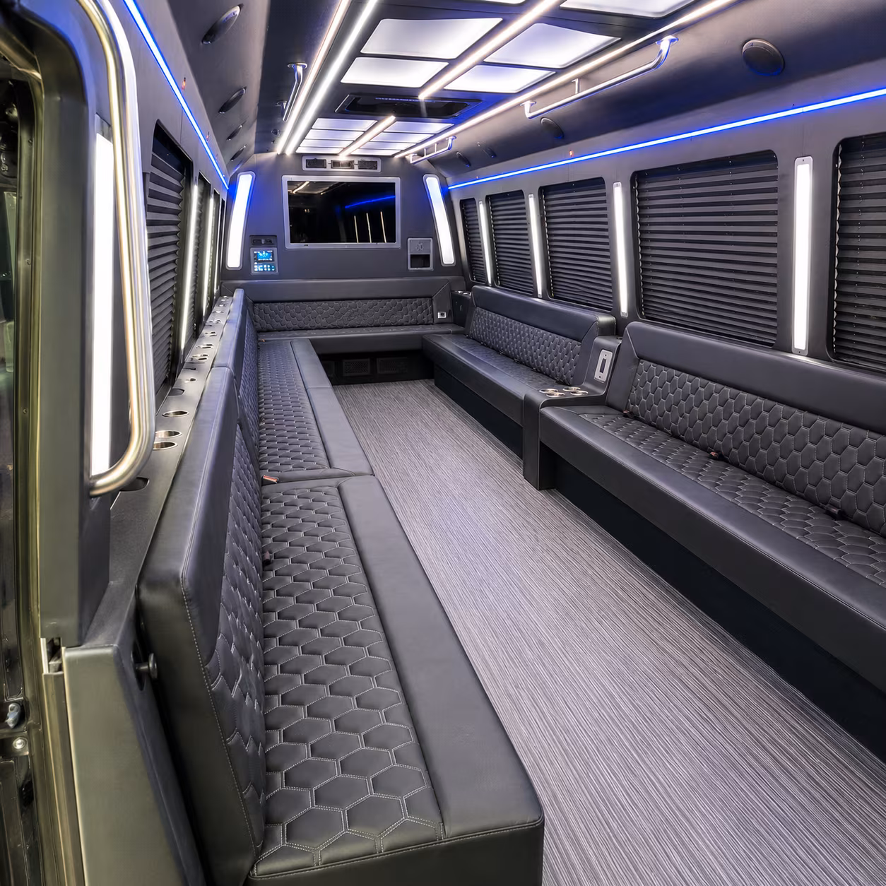 bentonville 40 passenger party bus interior